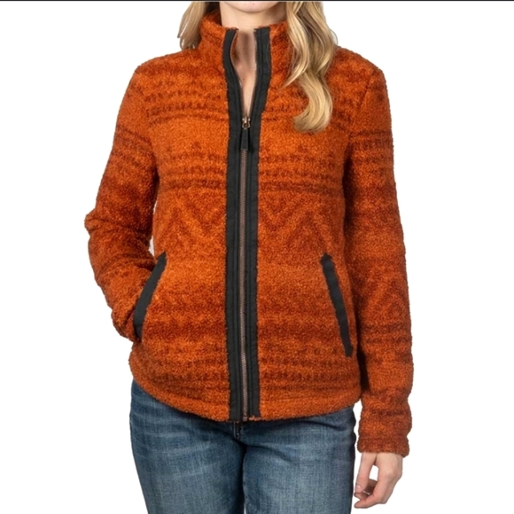 Cruel | Copper Teddy Fleece Full Zip Jacket Rust / Burnt Orange - Picture 2 of 10